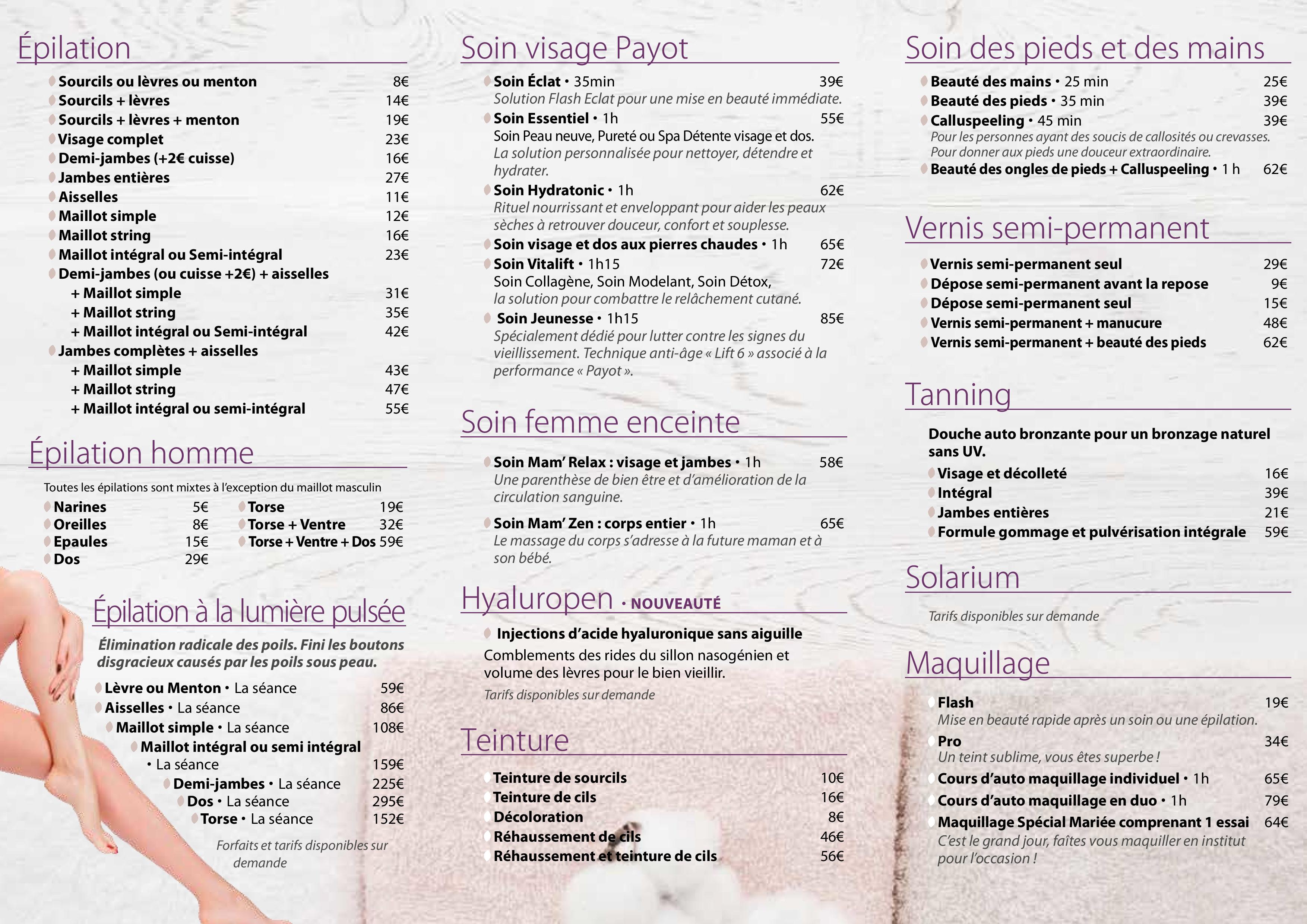 une heure pour soi tarifs